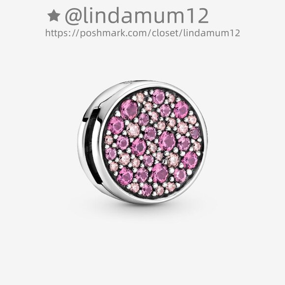 Pandora Pink Pavé Clip Charm - Picture 2 of 4